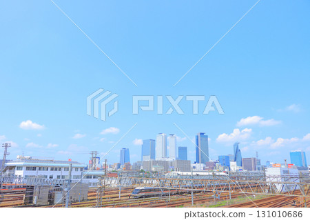 愛知縣名古屋市名古屋站前的摩天大樓景觀 愛知縣名古屋市名古屋站前的摩天大樓景觀 131010686