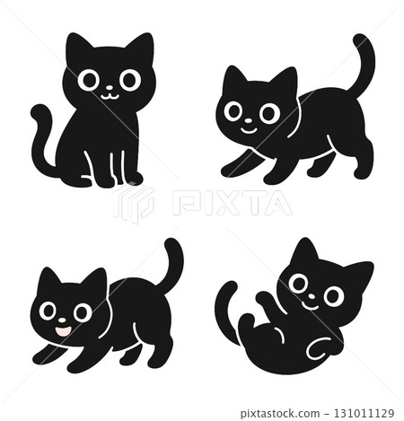 Coloring book page featuring playful black cat illustrations with transparency for coloring fun 131011129