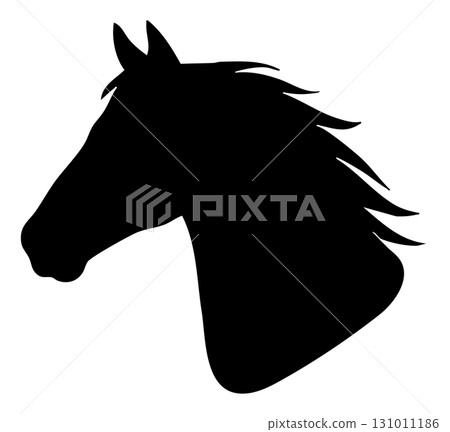 馬的輪廓的黑色輪廓的向量插圖 131011186