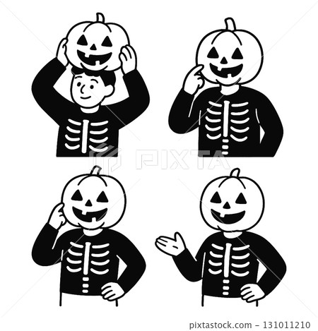 Coloring book coloring page transperency pumpkin head skeleton costume character illustration Coloring book coloring page transperency pumpkin head skeleton costume character illustration 131011210