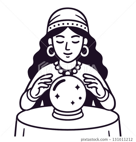 Coloring book coloring page transperency fortune teller woman jewelry 131011212