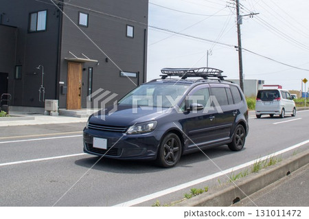 One box car minivan road driving One box car minivan road driving 131011472