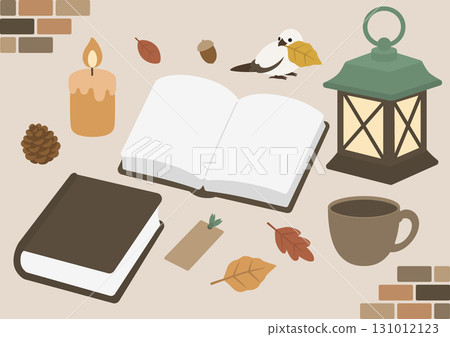 A set of cute vector illustrations inspired by autumn reading 131012123
