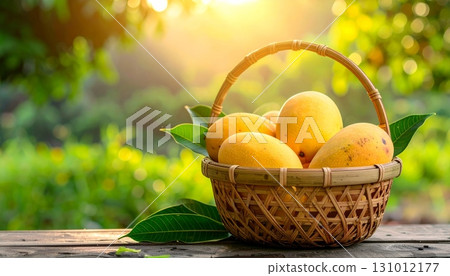 Mangos in basket 131012177