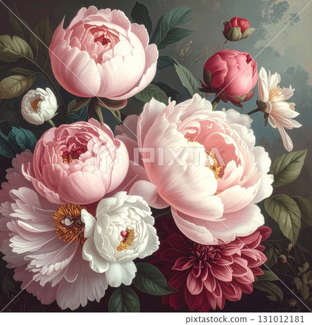 A beautiful bouquet of pink roses, a gift of love and romance in full bloom A beautiful bouquet of pink roses, a gift of love and romance in full bloom 131012181