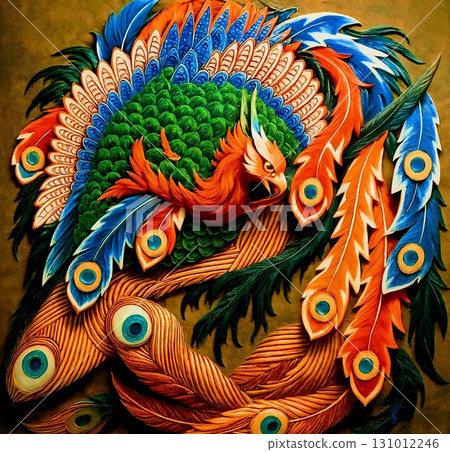 鳳凰(葛飾北齋)3D排列 鳳凰(葛飾北齋)3D排列 131012246