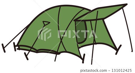 手繪露營帳篷插圖 131012425