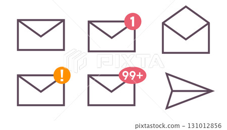 List of email icon illustrations Material set Notification Error Read Unread List of email icon illustrations Material set Notification Error Read Unread 131012856
