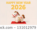2026新年賀卡材質橫向3D裝飾01 131012979