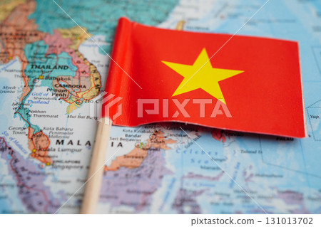 Bangkok, Thailand December 10, 2023 Vietnam map in world map paper. 131013702