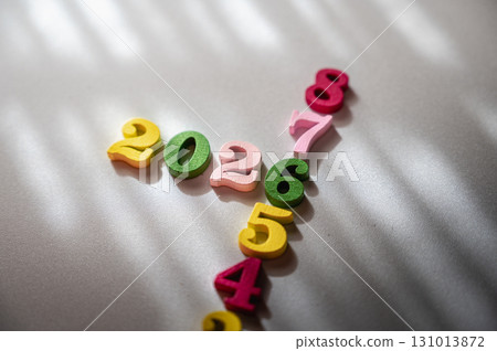 Colorful Numbers Representing New Year 2026 Celebration Theme 131013872