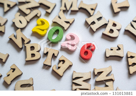 Colorful Numbers and Letters for New Year Celebration 2026 Colorful Numbers and Letters for New Year Celebration 2026 131013881