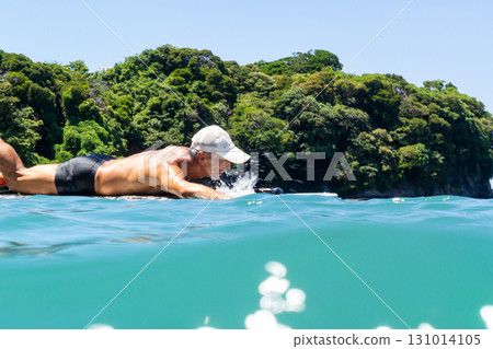 Senior man enjoying marine sports in the sea Senior man enjoying marine sports in the sea 131014105