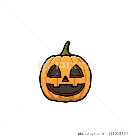 Cute smiling little jack-o'-lantern (pumpkin ghost) for Halloween [with main lines] 131014294