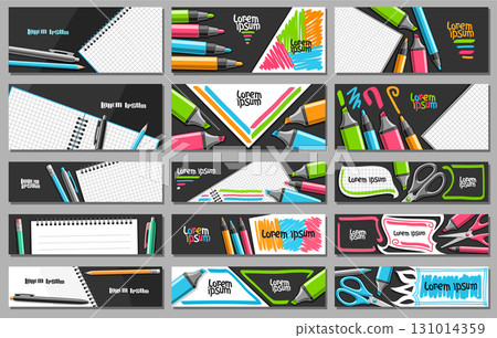 Vector banners with colorful Markers 131014359