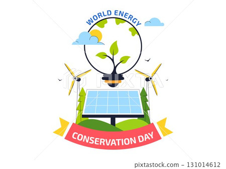 Energy Conservation Day Illustration featuring the Importance of Saving the Planet with Green and Eco Friendly for Maintaining the Global Ecosystem Energy Conservation Day Illustration featuring the Importance of Saving the Planet with Green and Eco Friendly for Maintaining the Global Ecosystem 131014612