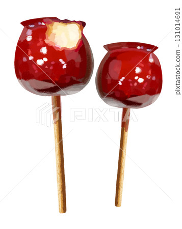 2 candy apples (bite marks) 2 candy apples (bite marks) 131014691