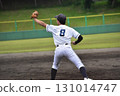 First baseman catches the ball 131014747