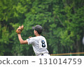 The first baseman makes a relaxed throw 131014759