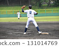 The first baseman makes a relaxed throw 131014769