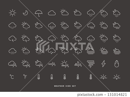 Weather icon set (white/line) 131014821