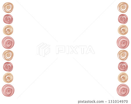 A stylish frame illustration of a rose motif painted in watercolor A stylish frame illustration of a rose motif painted in watercolor 131014970