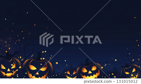 萬聖節背景，有發光的南瓜燈和蝙蝠 131015012