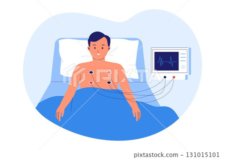 Illustration of Electrocardiogram Monitoring Illustration of Electrocardiogram Monitoring 131015101