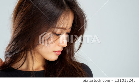 Profile portrait of a beautiful Japanese woman 131015243