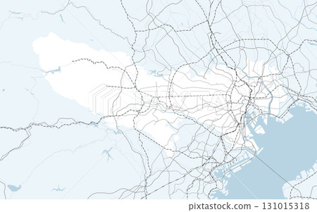 包括東京和日本鄰近縣的簡單路線圖 131015318