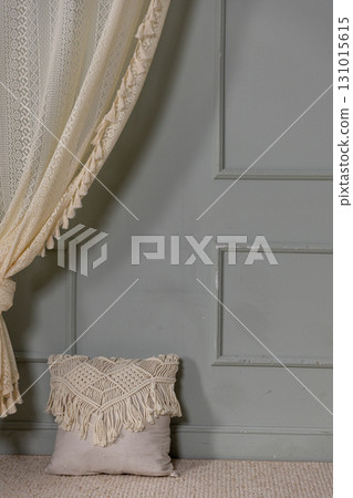 An Elegant and Neutral Decor Featuring Beautiful Macrame Details and Soft, Cozy Textures An Elegant and Neutral Decor Featuring Beautiful Macrame Details and Soft, Cozy Textures 131015615