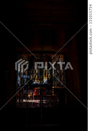 A Mysterious Entrance with Intricate Iron Gates that captivate and evoke intrigue 131015754