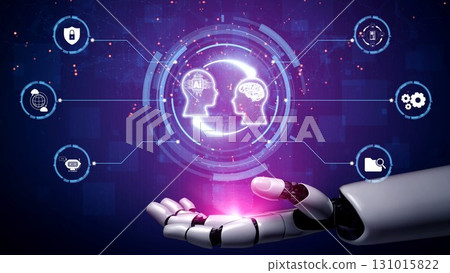 AI Brain Processing Data with Generative Artificial Intelligence Concept Muxer 131015822