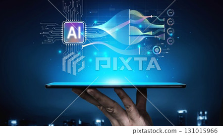 AI Brain Processing Data with Generative Artificial Intelligence Concept Muxer 131015966