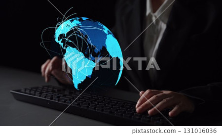 Global network connection visualization showing data exchange Thunk Global network connection visualization showing data exchange Thunk 131016036