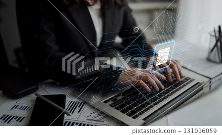 AI Brain Processing Data with Generative Artificial Intelligence Concept Muxer 131016059