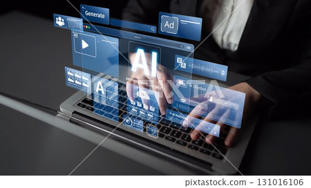 AI Brain Processing Data with Generative Artificial Intelligence Concept Muxer 131016106