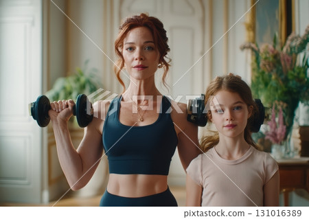 Empowered Workout A Special MotherDaughter Fitness Moment of Togetherness and Determination 131016389