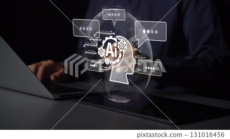 AI Brain Processing Data with Generative Artificial Intelligence Concept Muxer AI Brain Processing Data with Generative Artificial Intelligence Concept Muxer 131016456