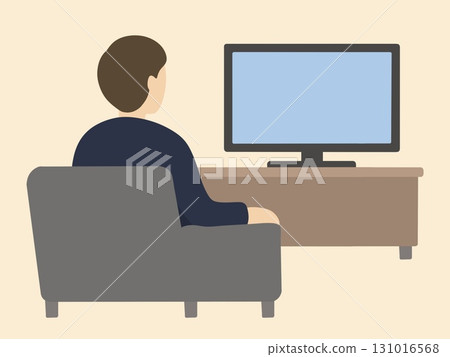 坐在沙發上看電視的男人 坐在沙發上看電視的男人 131016568