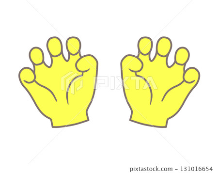 Yellow hand illustration "Grrr!" 131016654