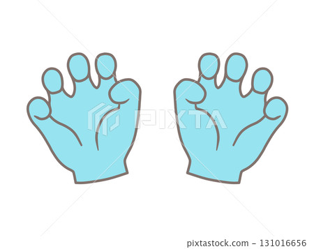 Hand illustration "Grrr!" Light blue Hand illustration "Grrr!" Light blue 131016656