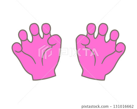 Pink hand illustration "Grrr!" Pink hand illustration "Grrr!" 131016662