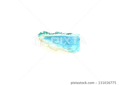 用透明水彩繪製的海邊插圖A 用透明水彩繪製的海邊插圖A 131016775