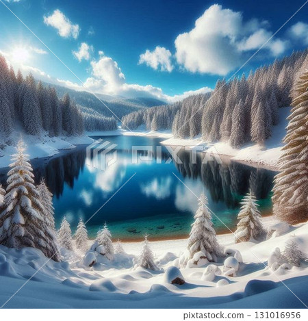 空氣清新、寂靜的冬季自然景觀 131016956