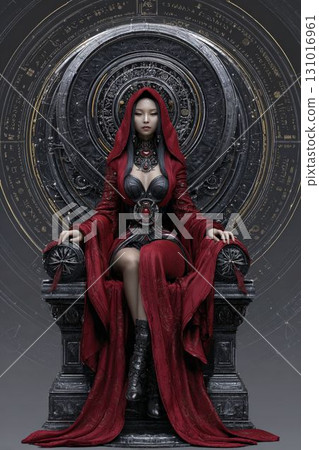 神秘的生命光輝(Binah 01)象徵王座與深紅智慧的奇幻藝術 神秘的生命光輝(Binah 01)象徵王座與深紅智慧的奇幻藝術 131016961