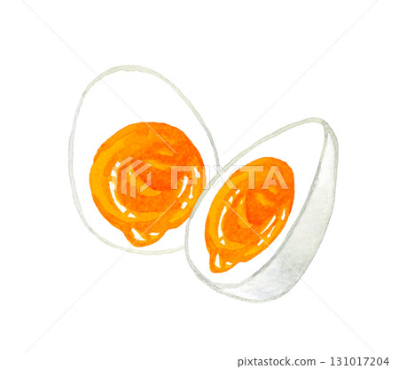 半熟蛋（溏心蛋）手繪水彩插畫雞蛋料理 131017204