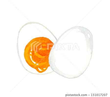 Half-boiled egg (soft-boiled) Hand-drawn watercolor illustration of egg dishes Half-boiled egg (soft-boiled) Hand-drawn watercolor illustration of egg dishes 131017207