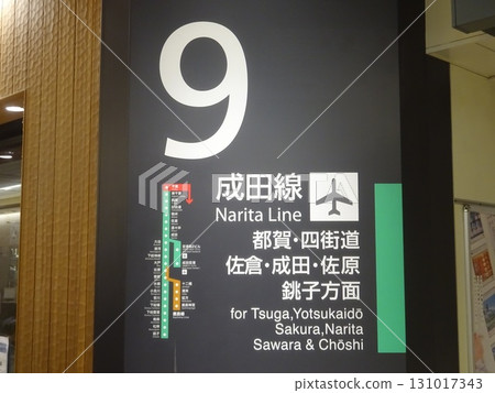 Narita Line Information Board inside Chiba Station 131017343