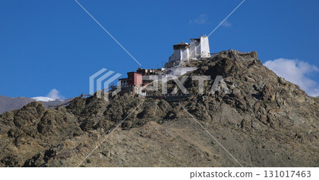 Tsemo Monastery and medieval Tsemo castle appearing like an eagles nest, Leh, India. 131017463